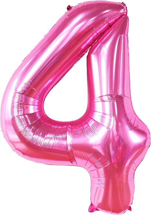 Jumbo 34" Helium Number Mylar Balloon • Pink 4