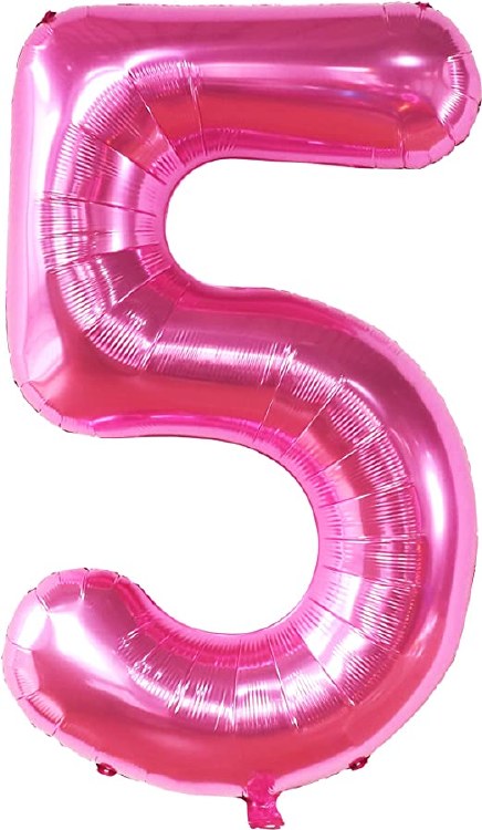 Jumbo 34" Helium Number Mylar Balloon • Pink 5