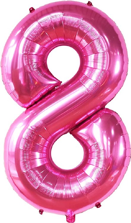 Jumbo 34" Helium Number Mylar Balloon • Pink 8