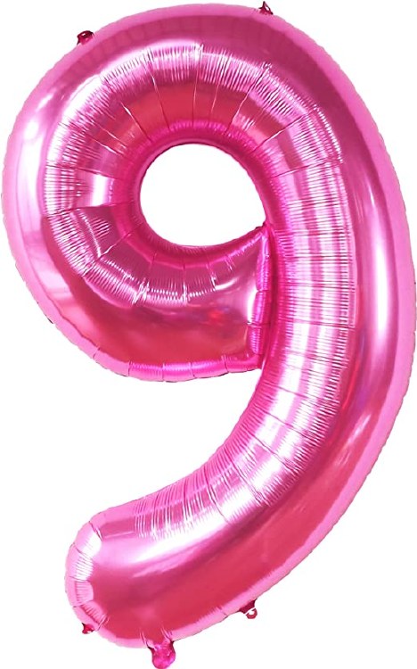 Jumbo 34" Helium Number Mylar Balloon • Pink 9
