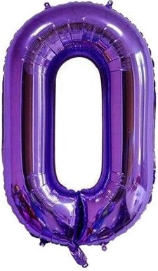 Jumbo 34" Helium Number Mylar Balloon • Purple 0