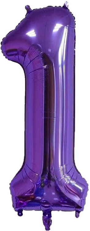 Jumbo 34" Helium Number Mylar Balloon • Purple 1