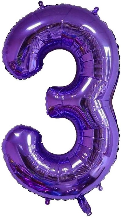 Jumbo 34" Helium Number Mylar Balloon • Purple 3