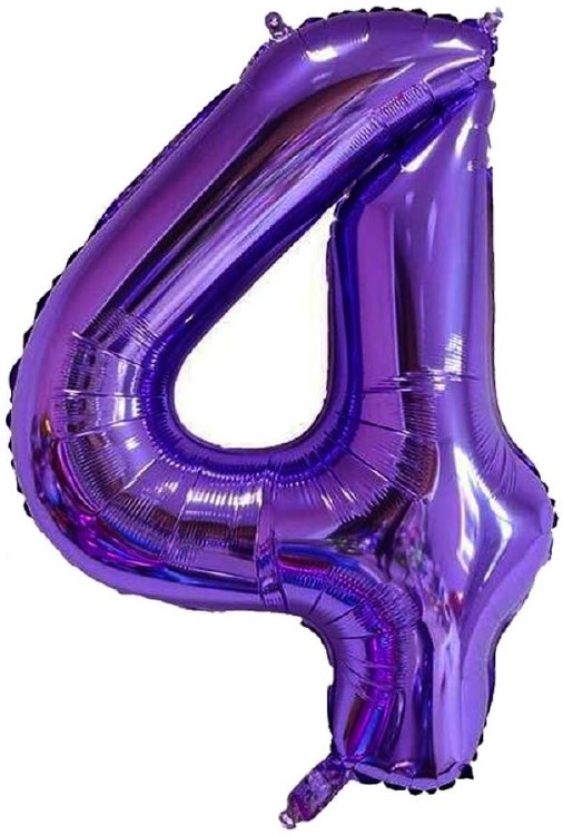 Jumbo 34" Helium Number Mylar Balloon • Purple 4