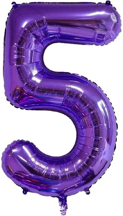 Jumbo 34" Helium Number Mylar Balloon • Purple 5