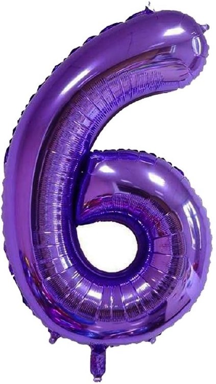 Jumbo 34" Helium Number Mylar Balloon • Purple 6