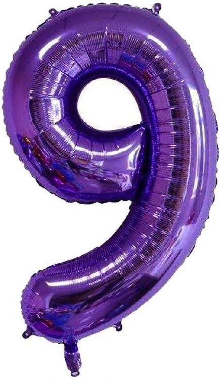 Jumbo 34" Helium Number Mylar Balloon • Purple 9