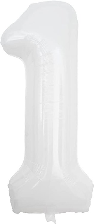 Jumbo 34" Helium Number Mylar Balloon • White 1