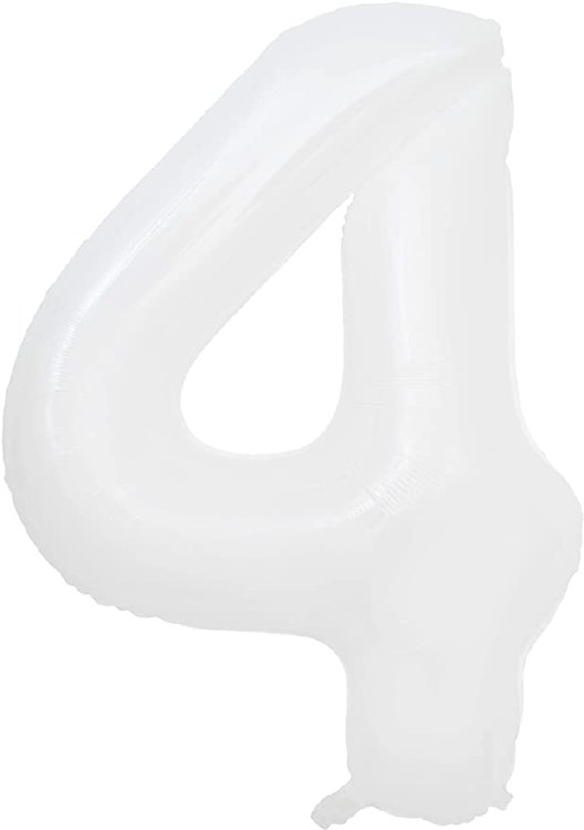 Jumbo 34" Helium Number Mylar Balloon • White 4