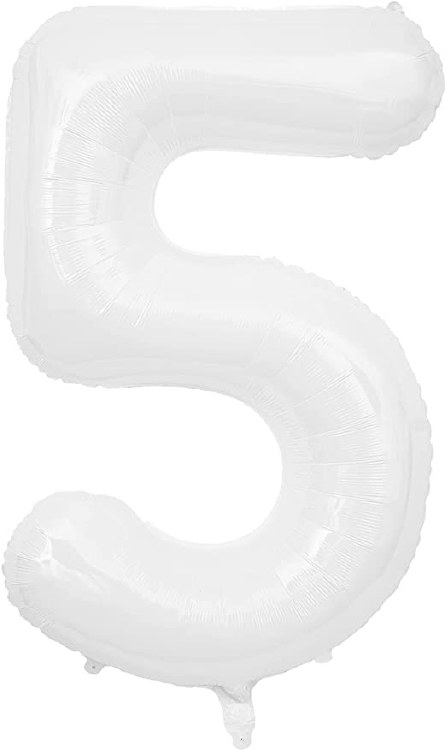 Jumbo 34" Helium Number Mylar Balloon • White 5