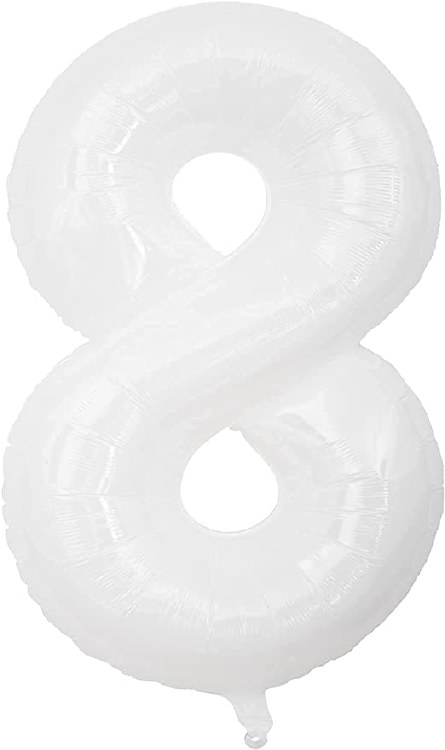 Jumbo 34" Helium Number Mylar Balloon • White 8
