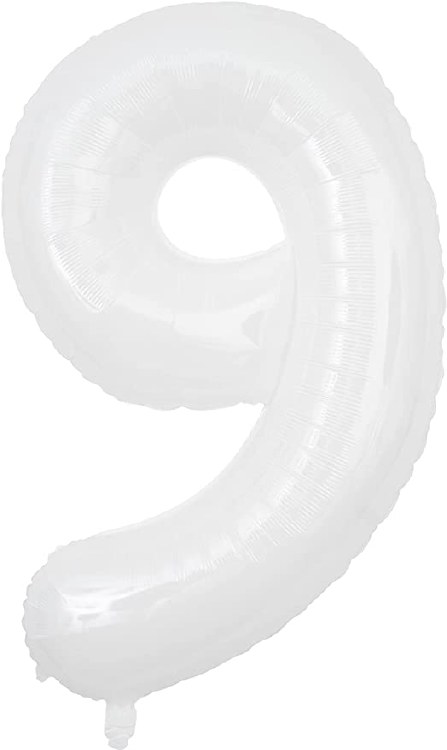 Jumbo 34" Helium Number Mylar Balloon • White 9