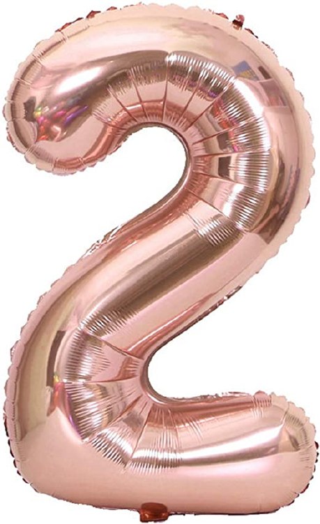 Jumbo 34" Helium Number Mylar Balloon • Rose Gold 2