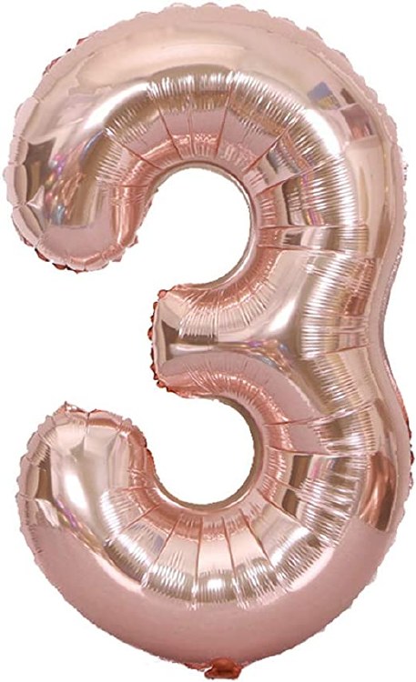 Jumbo 34" Helium Number Mylar Balloon • Rose Gold 3