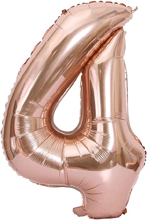 Jumbo 34" Helium Number Mylar Balloon • Rose Gold 4