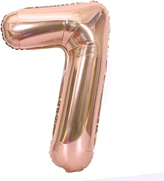 Jumbo 34" Helium Number Mylar Balloon • Rose Gold 7