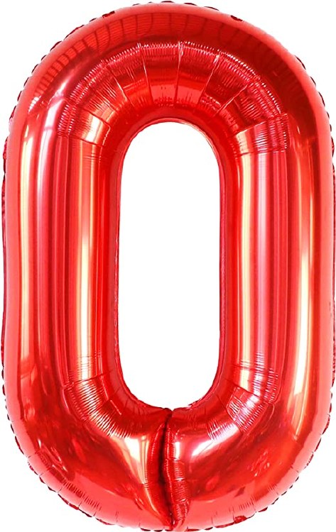 Jumbo 34" Helium Number Mylar Balloon • Red 0