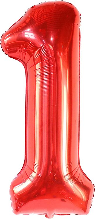 Jumbo 34" Helium Number Mylar Balloon • Red 1