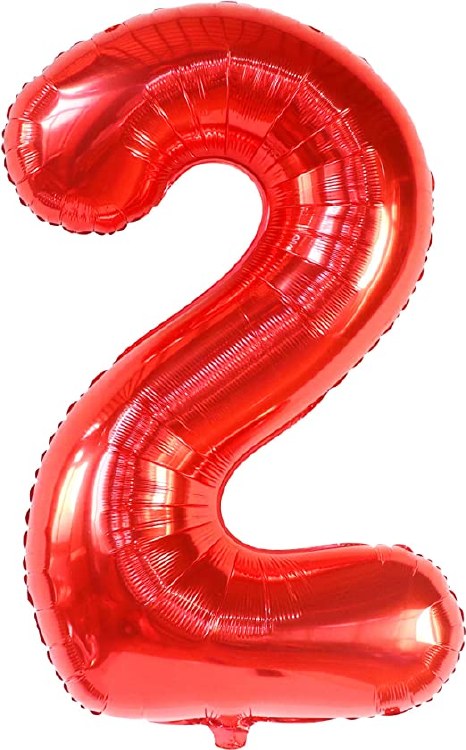 Jumbo 34" Helium Number Mylar Balloon • Red 2