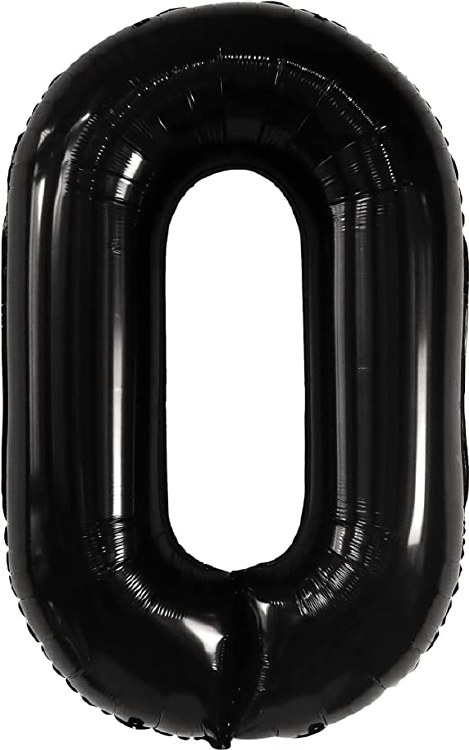 Jumbo 34" Helium Number Mylar Balloon • Black 0