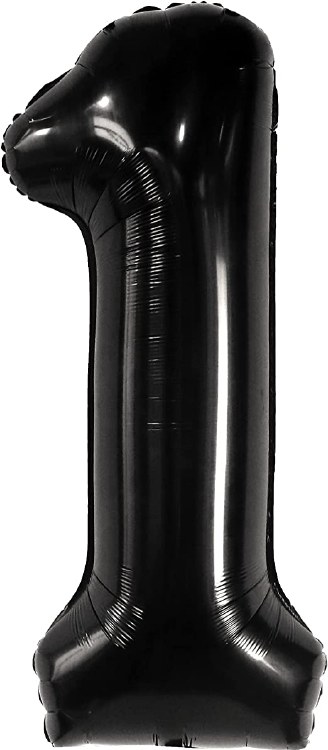 Jumbo 34" Helium Number Mylar Balloon • Black 1