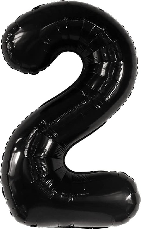 Jumbo 34" Helium Number Mylar Balloon • Black 2