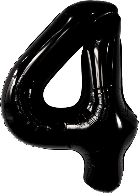 Jumbo 34" Helium Number Mylar Balloon • Black 4