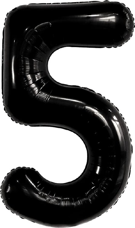 Jumbo 34" Helium Number Mylar Balloon • Black 5