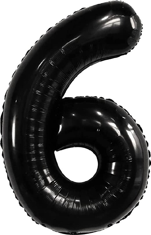 Jumbo 34" Helium Number Mylar Balloon • Black 6