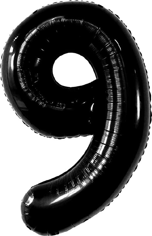 Jumbo 34" Helium Number Mylar Balloon • Black 9