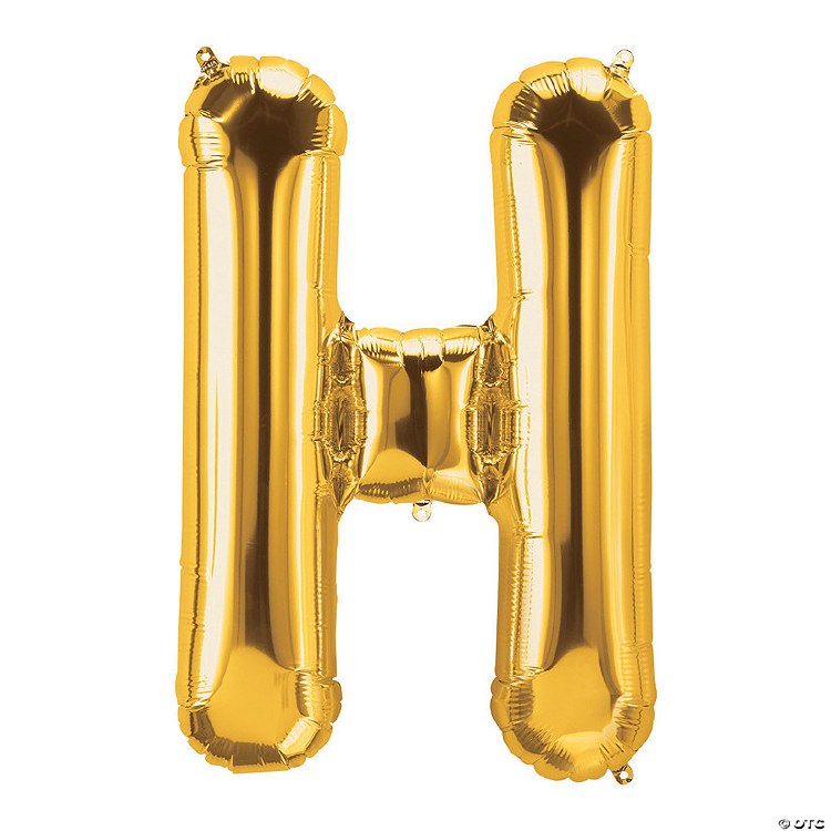 Jumbo 34" Helium Letter Mylar • Gold H