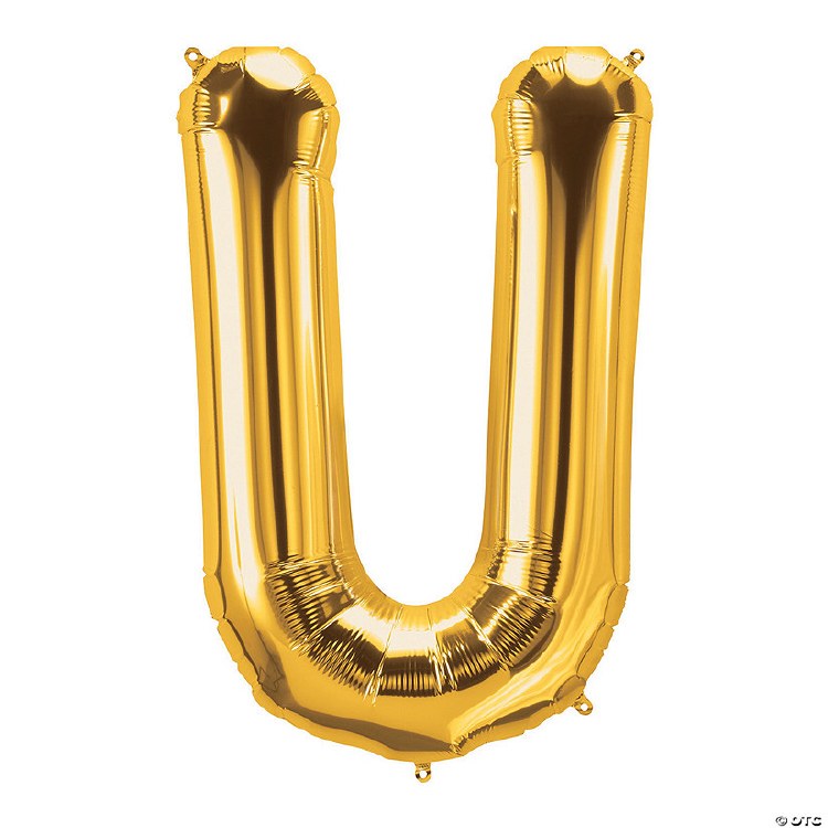 Jumbo 34" Helium Letter Mylar • Gold U