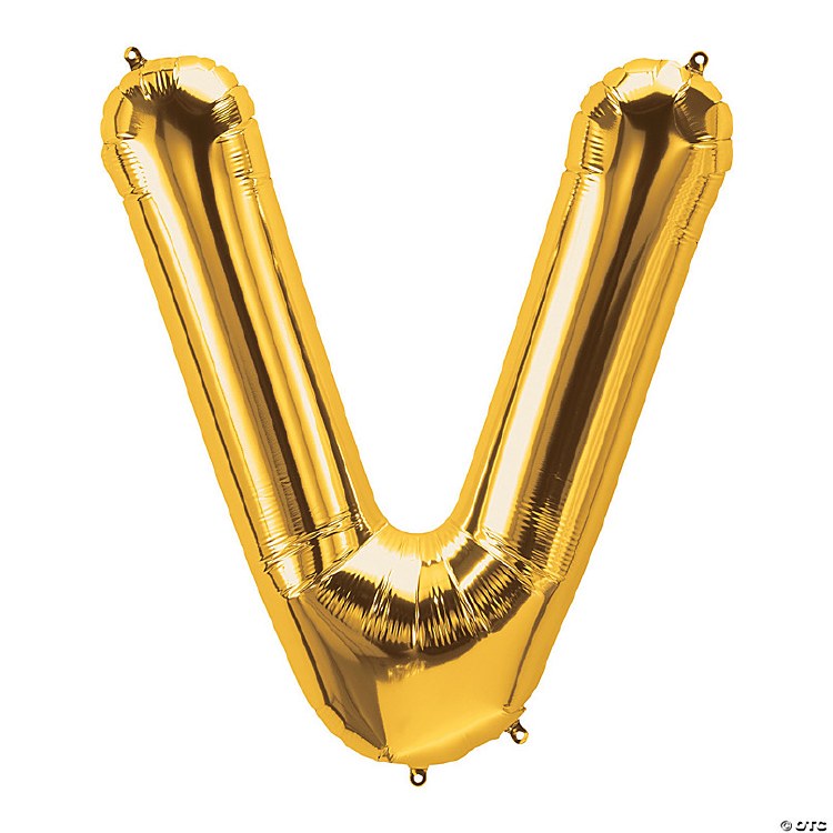 Jumbo 34" Helium Letter Mylar • Gold V