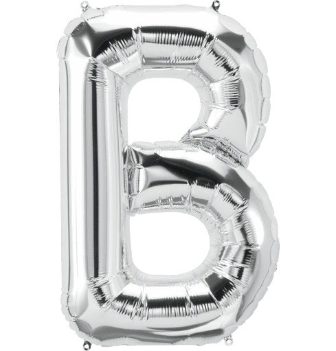 Jumbo 34" Helium Letter Mylar • SILVER B