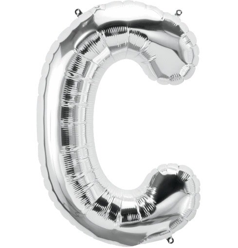 Jumbo 34" Helium Letter Mylar • SILVER C