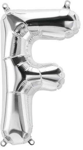 Jumbo 34" Helium Letter Mylar • SILVER F