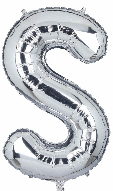 Jumbo 34" Helium Letter Mylar • SILVER S