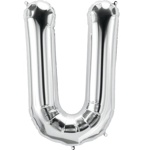 Jumbo 34" Helium Letter Mylar • SILVER U