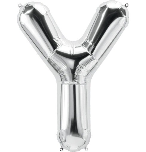 Jumbo 34" Helium Letter Mylar • SILVER Y