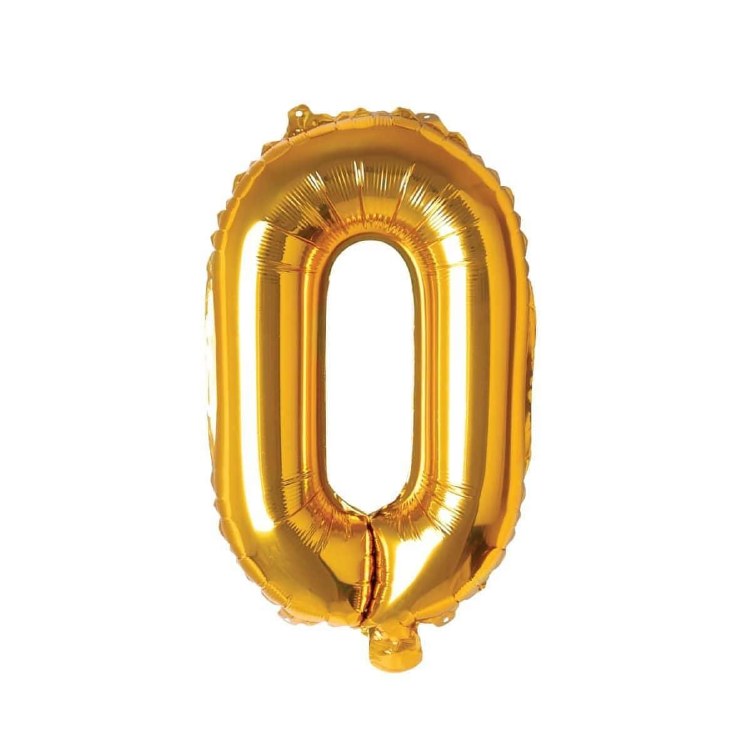 Mini 16" Air-Fill Only Number Mylar Balloon • Gold 0