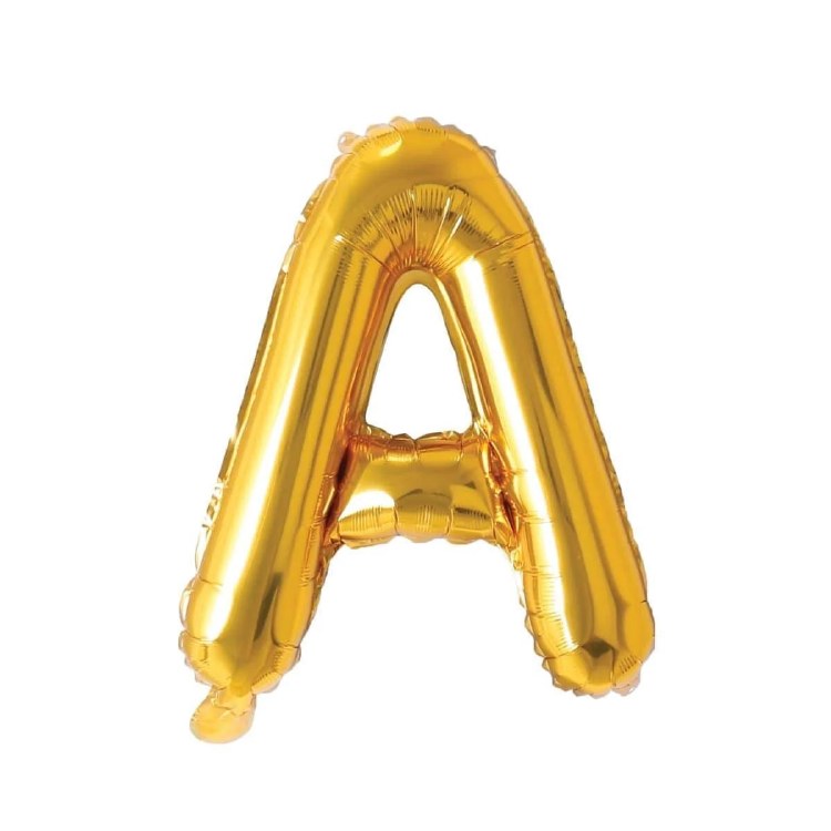 Mini 16" Air-Fill Only Letter Mylar Balloon • Gold A