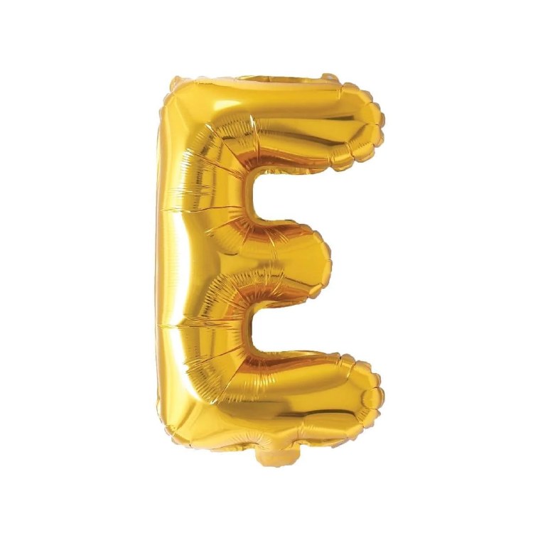 Mini 16" Air-Fill Only Letter Mylar Balloon • Gold E