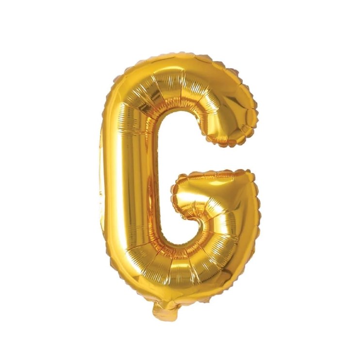 Mini 16" Air-Fill Only Letter Mylar Balloon • Gold G
