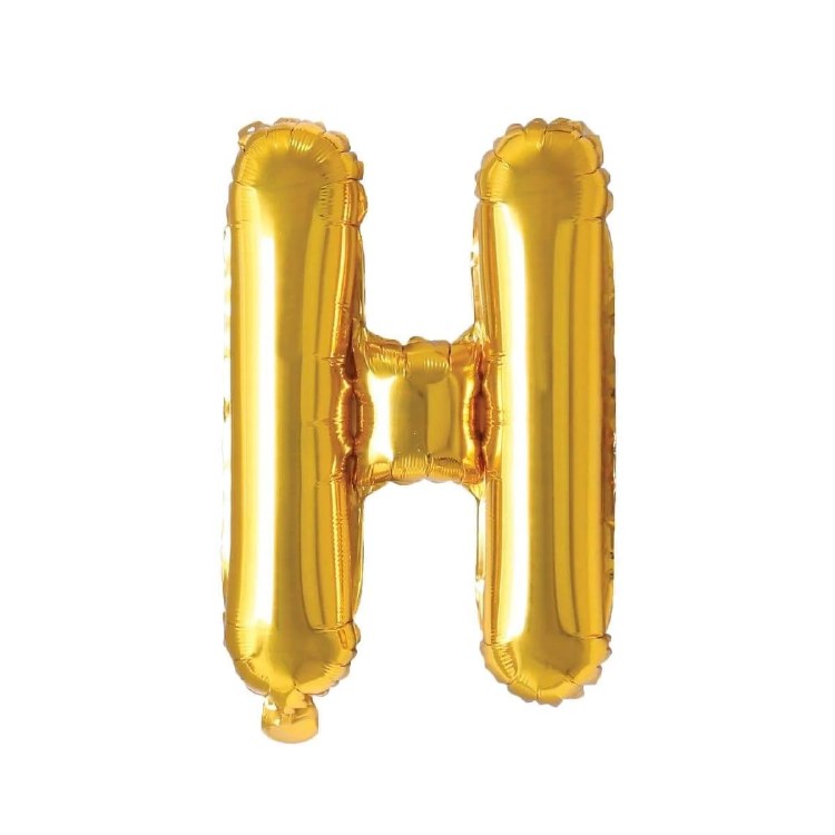 Mini 16" Air-Fill Only Letter Mylar Balloon • Gold H