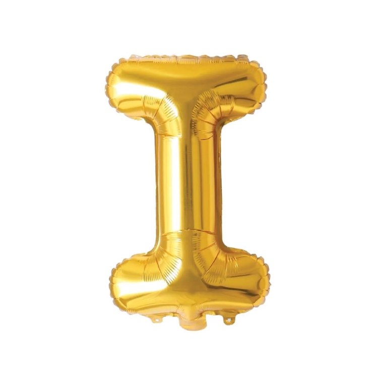 Mini 16" Air-Fill Only Letter Mylar Balloon • Gold I