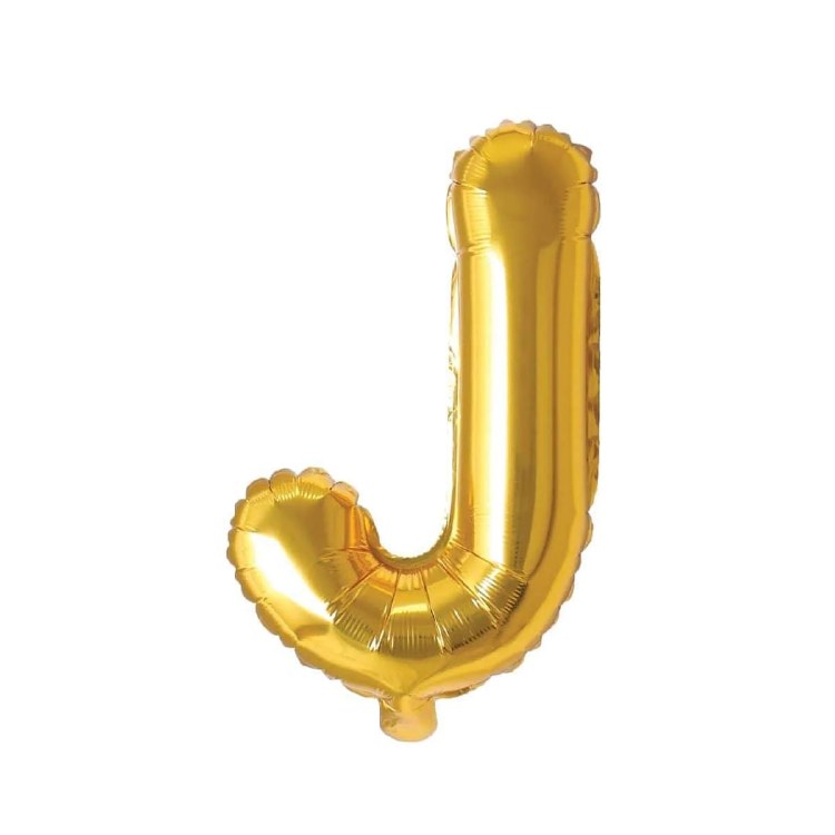 Mini 16" Air-Fill Only Letter Mylar Balloon • Gold J
