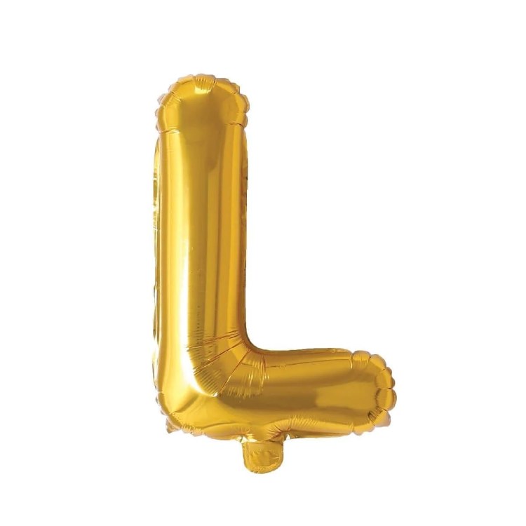 Mini 16" Air-Fill Only Letter Mylar Balloon • Gold L