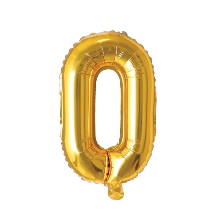 Mini 16" Air-Fill Only Letter Mylar Balloon • Gold O