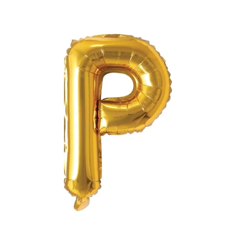 Mini 16" Air-Fill Only Letter Mylar Balloon • Gold P