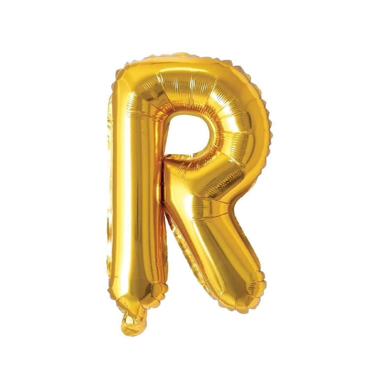 Mini 16" Air-Fill Only Letter Mylar Balloon • Gold R